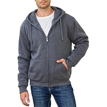Hoodies for Men Full Zip Up Fleece Warm Thick Jackets Heavyweight Sherpa Lined Coat