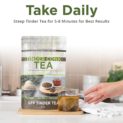 Miniatura 5 de Tinder Conk Tea - Té de yesca - Té de hojas sueltas - Té de hierbas - Té de hongos - Bebida digestiva - Té de comodidad para el vientre - Té de