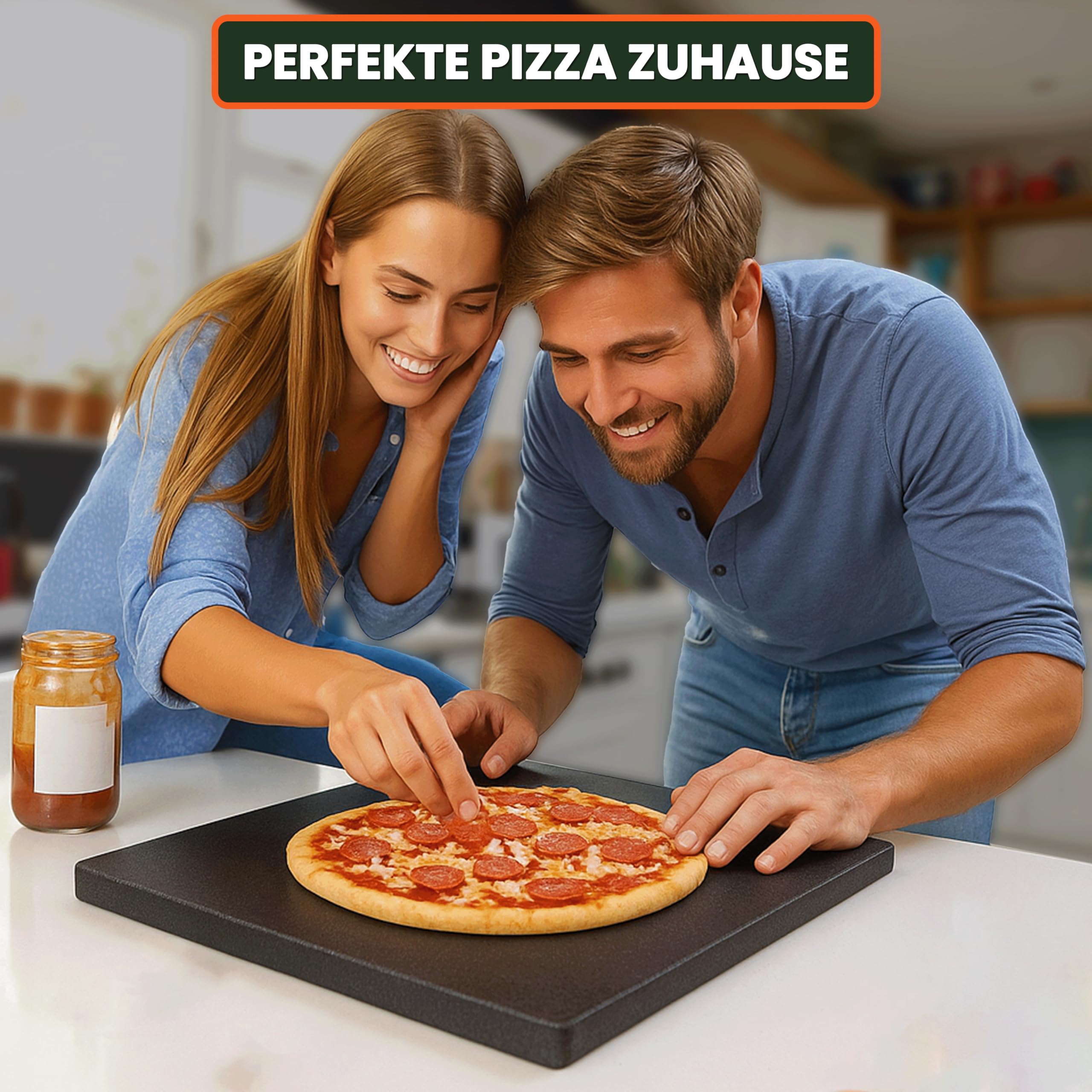 Megrill Cordierit Pizzastein für Holzkohle und Gasgrill 500x400x20 | Rechteckige Form, für Elektrogrill & Pizzaöfen geeignet, hitzebeständig bis 900°C, leicht zu reinigen, knusprige Pizzaböden