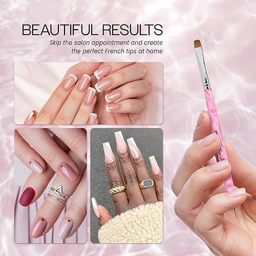 Miniatura 4 de Ivy-L Premium - Pincel de acrílico para uñas (2 vías) con herramienta de punteado para manicura profesional y cutículas, diseño de uñas