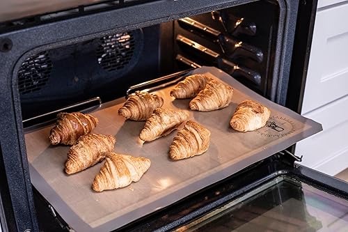 Miniatura 6 de Alfombrillas para hornear de tamaño completo, multiusos, paquete de 2, aptas para horno, 17 x 25 pulgadas, antiadherentes, forro de silicona para