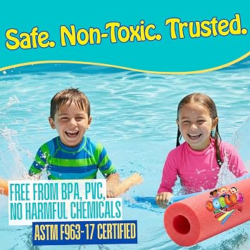 Oodles of Noodles Premium Jumbo XL Pool Swim Noodles - 6 Pack - Approx. 55 inch x 3.5 inch Hollow Core Pool Noodles Foam Tube - Durable for Heavy Duty Swimming, Water Aerobics, Crafts, DIY Projects