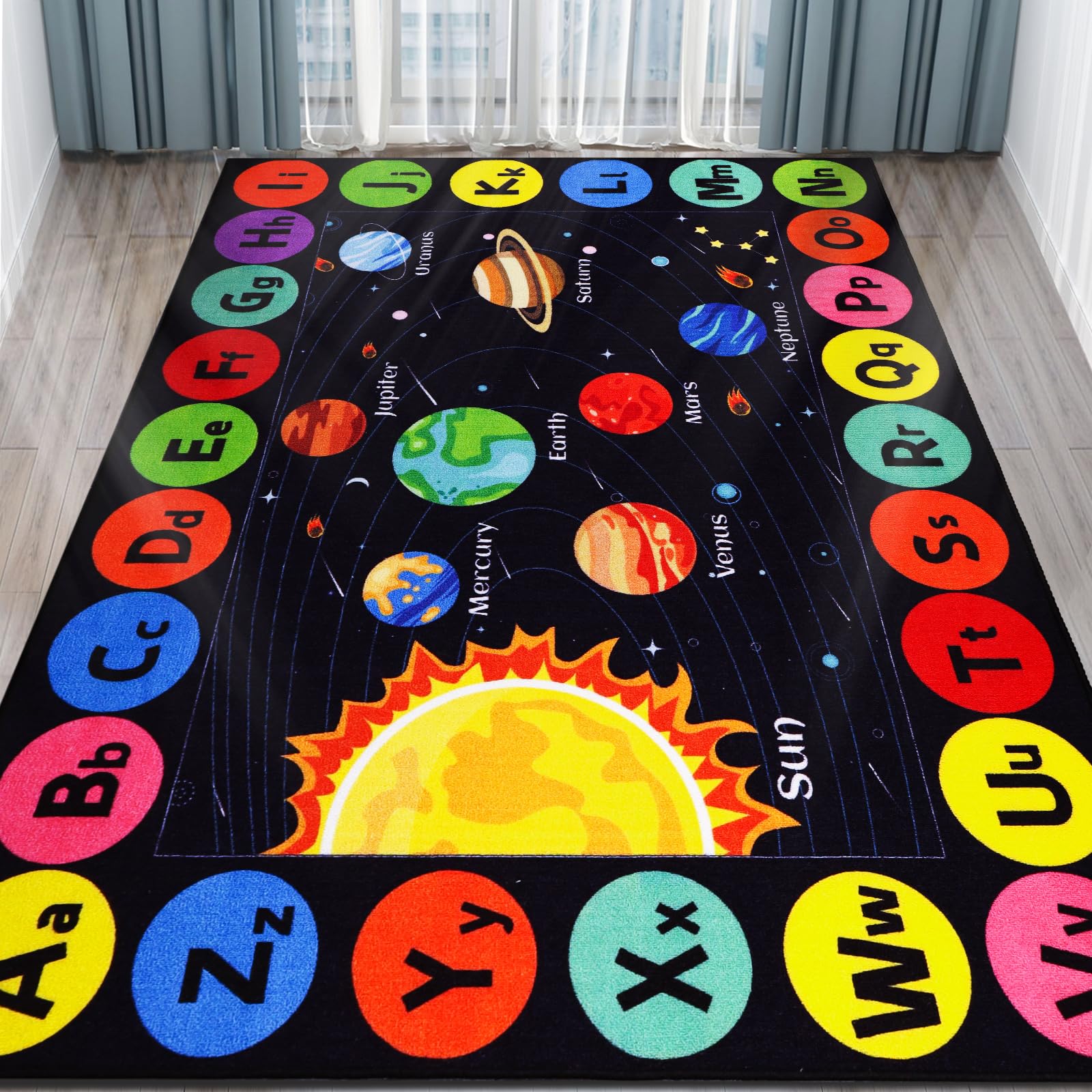 Photo 1 of AKASISRUG Kids Outer Space Educational Area Rug