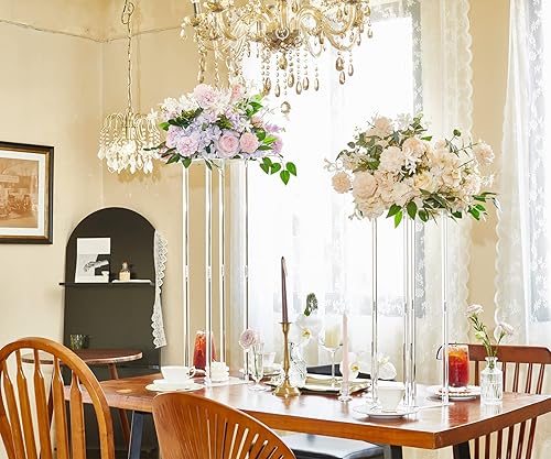 Miniatura 2 de LANLONG 2 piezas de jarrones de acrílico transparente para mesas de boda, elevadores de flores de 31.5 pulgadas para columnas de exhibición, soporte