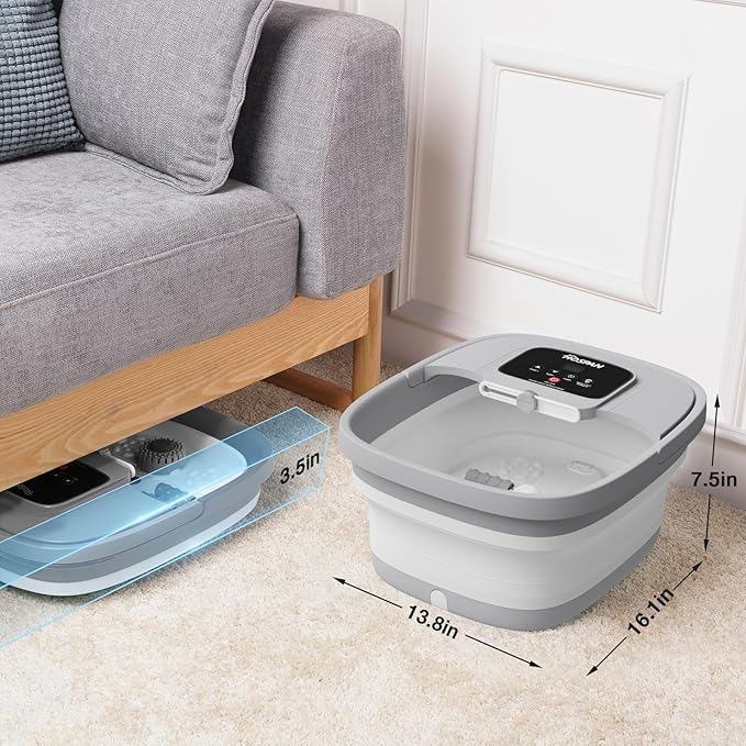 HOSPAN Spa de Pies Plegable con Calor, Burbujas y Rodillos Shiatsu miniatura 5