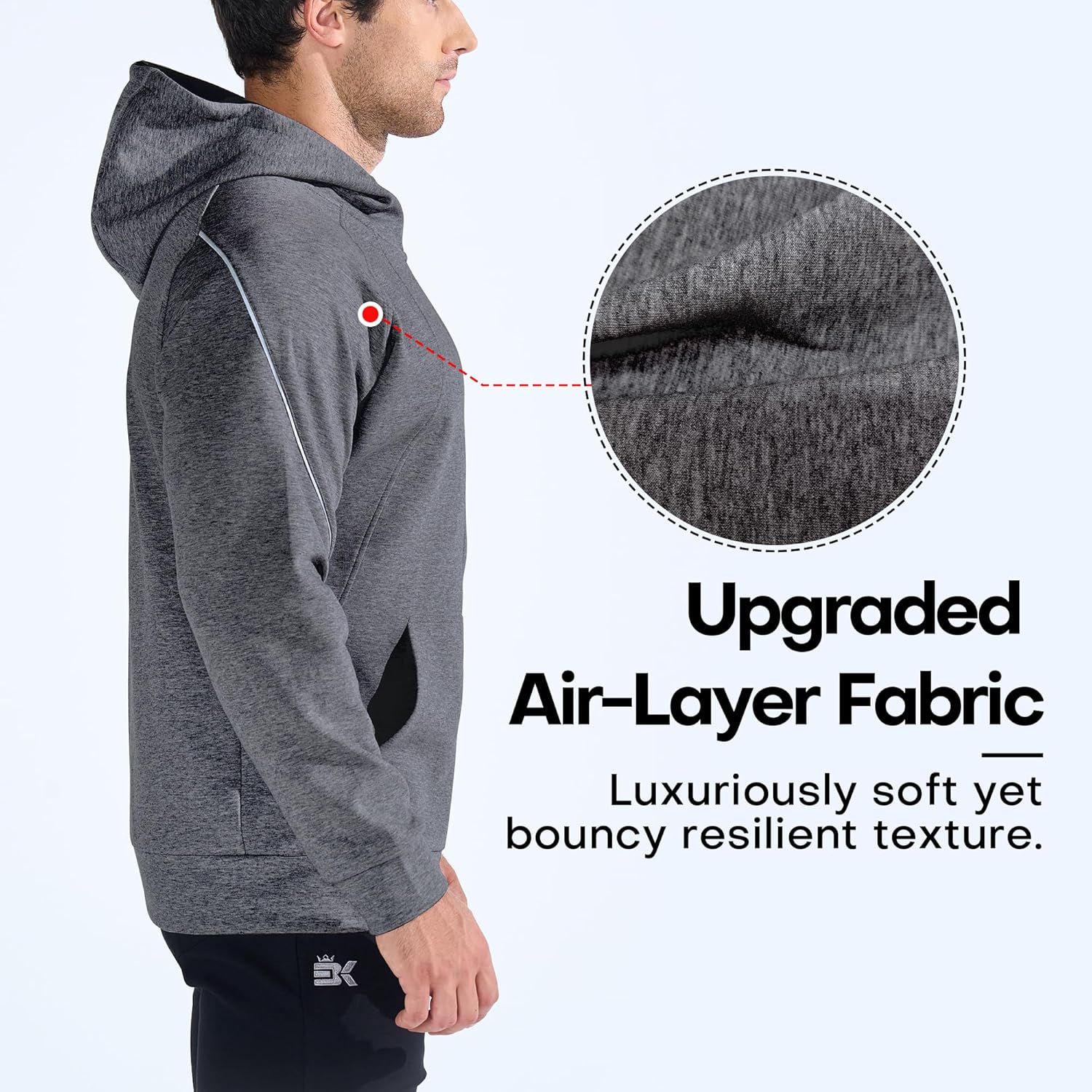 BROKIG Mens Stealth Zip Up Hoodie,Full-Zip Track Running Jacket Hooded Sportswear,Soft Casual Gym Hoodie Sweatshirts - Image 7