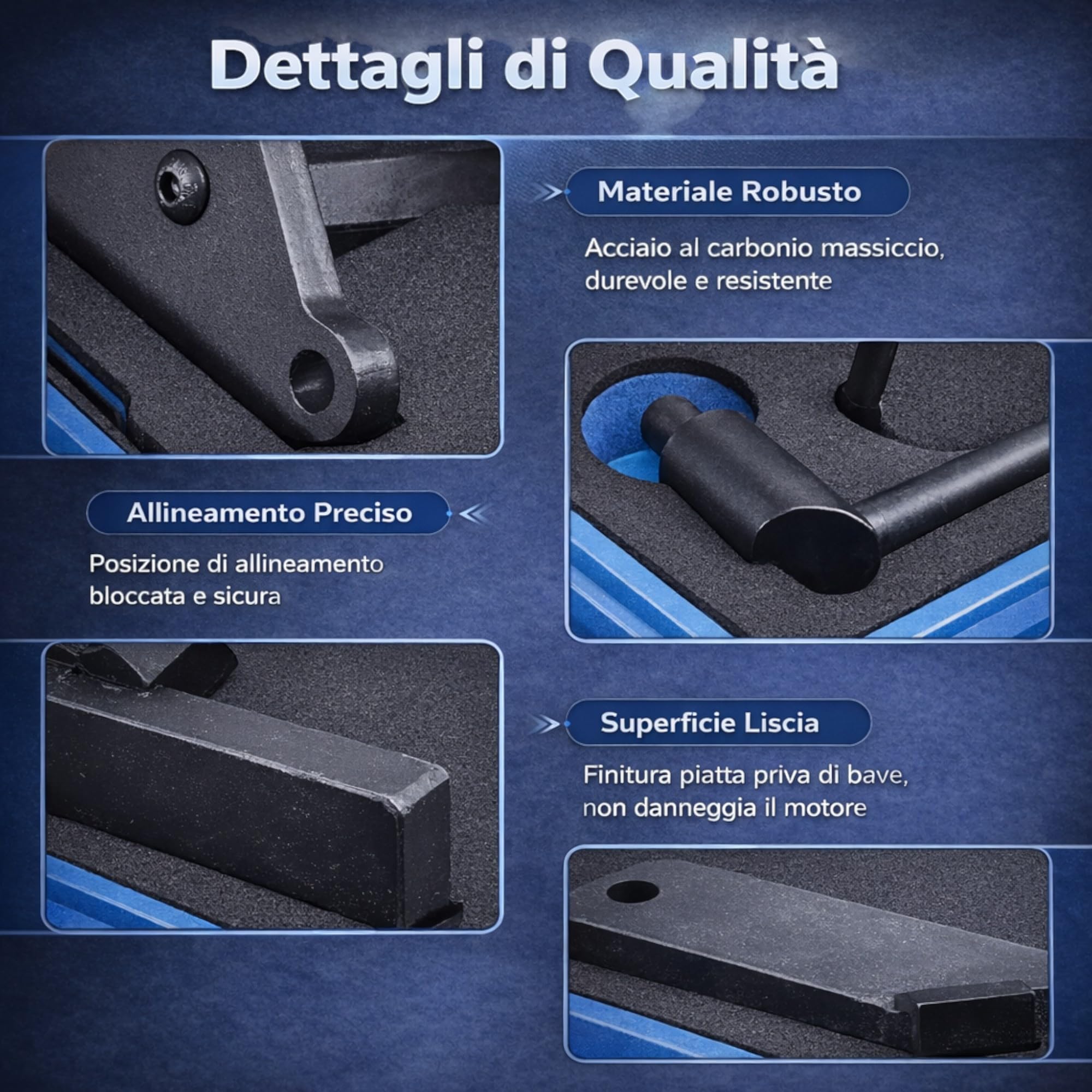 topolenashop Kit Strumenti Messa in Fase Motore Benzina 1.0 e 1.2 – Attrezzi Bloccaggio Albero a Camme e Motore – Compatibile Citroën Peugeot Opel – Valigetta Rigida FS-15414