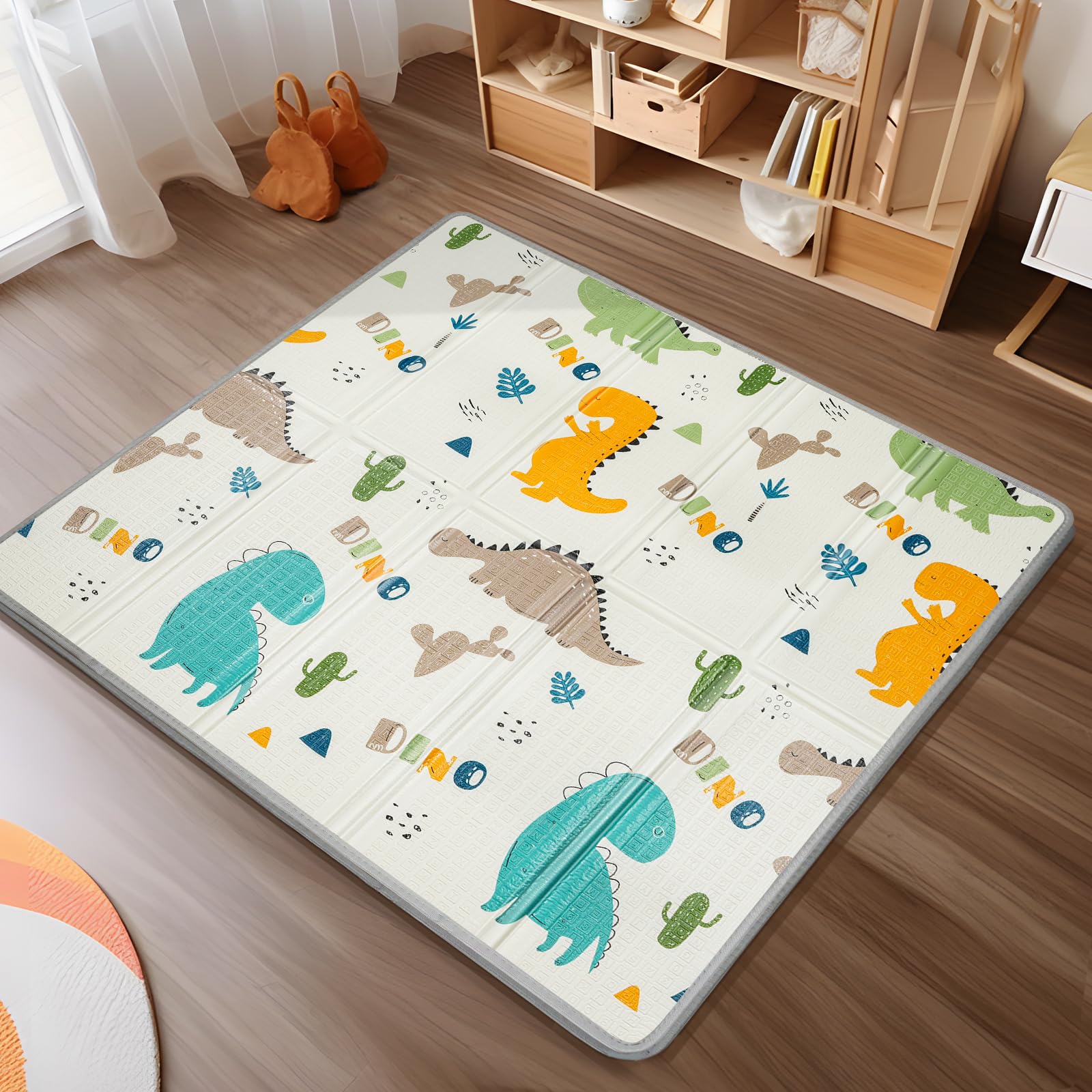 PIGLOG Foldable Baby Play Mat for Floor, Baby Floor Mat for Crawling, Reversible Waterproof &amp; Non-Toxic Baby Foam Playmat, Baby Play Mat for Babies, Infants &amp; Toddlers 6-12 Months
