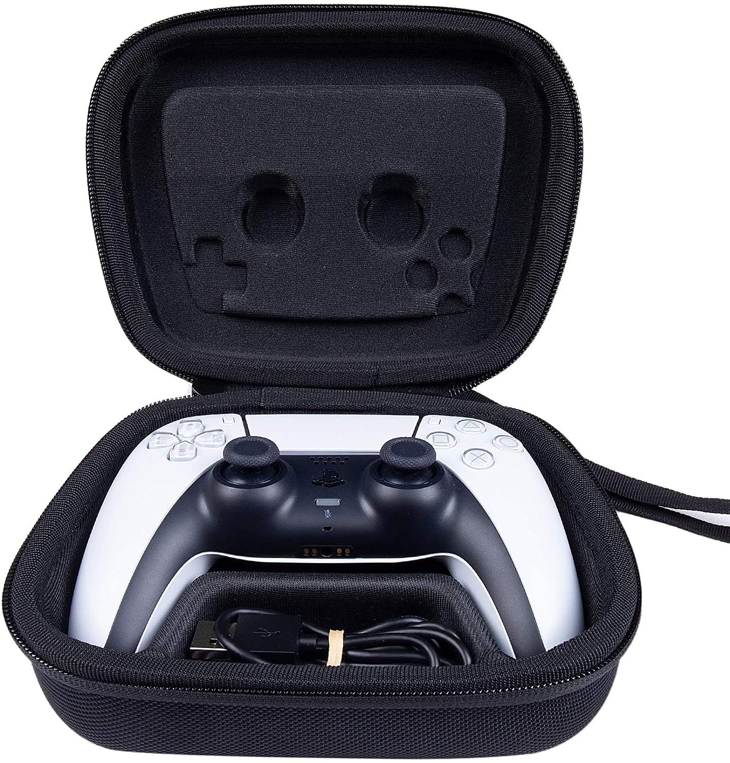 Khanka Hart Tasche case für Sony PlayStation 5 PS5 DualSense Wireless-Controller, Nur Tasche (Schwarz)