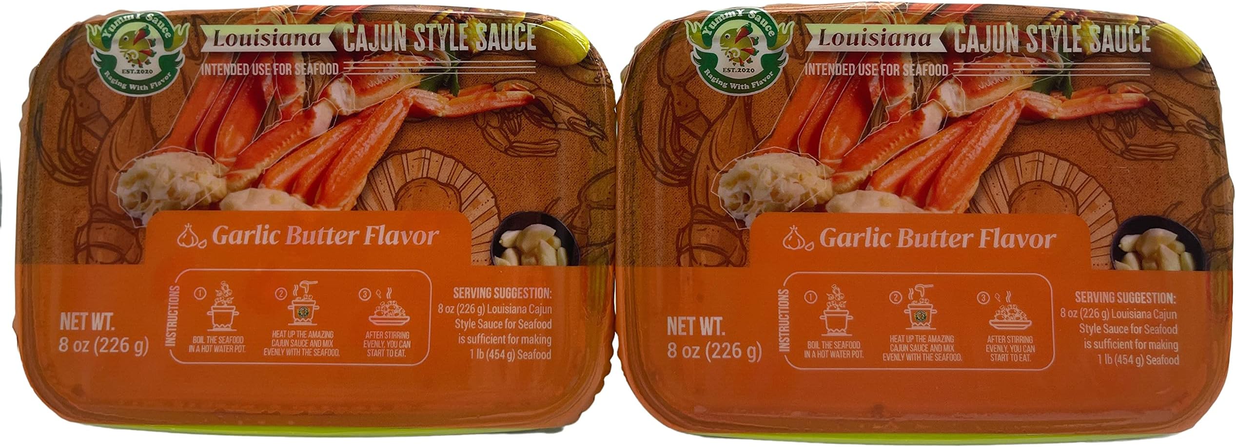 Cajun Sauce Garlic Butter Flavor๏ผ Pack of 2x8oz๏ผ