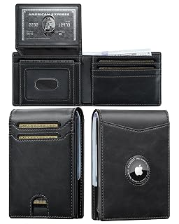furid Air Tag Wallet Men: Wallet with Airtag Holder - Wallet for Airtag Men Slim Minimalist with ID Window RFID Leather Wallet - Amazon product rated Grade A