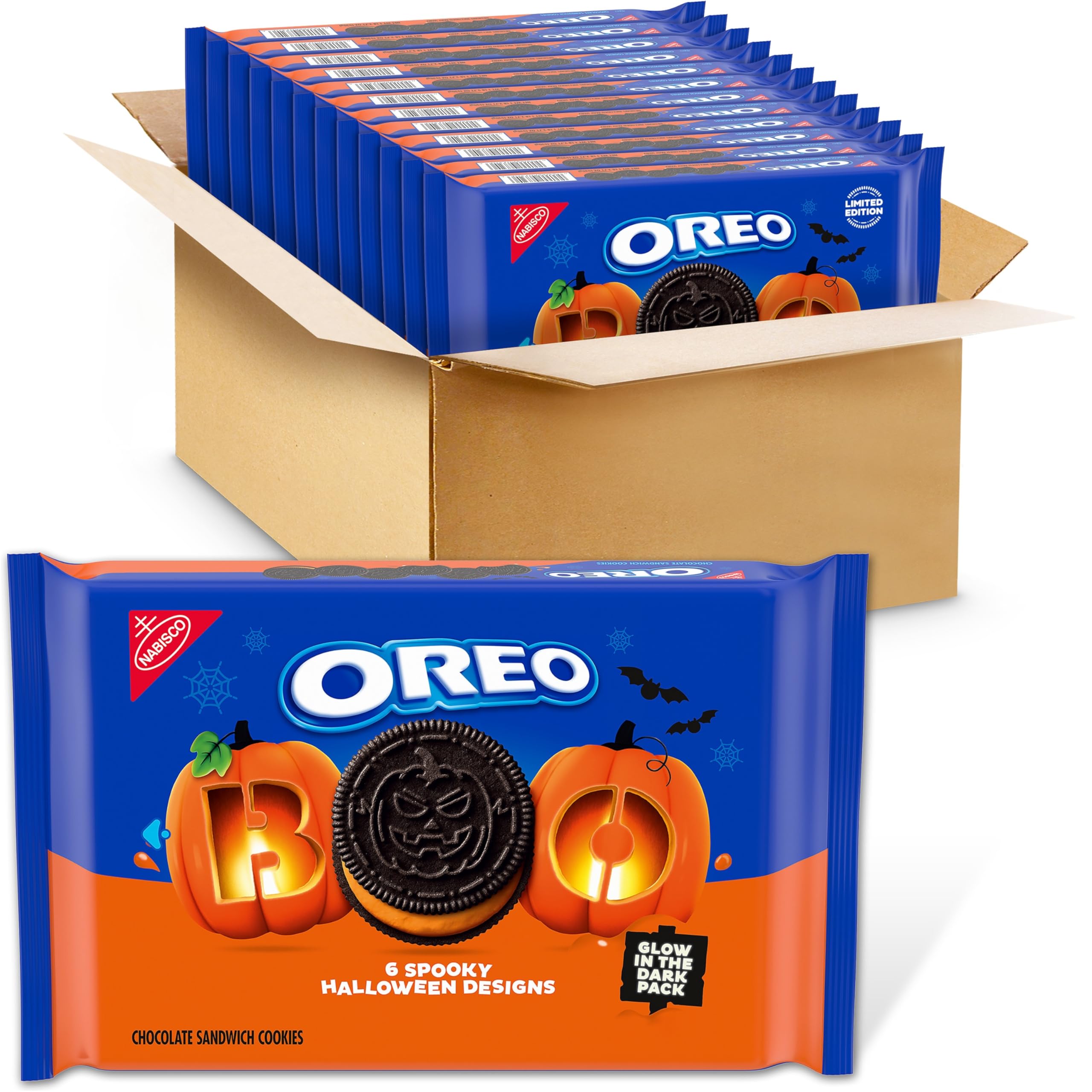 OreoOrange Creme Chocolate Sandwich Cookies, Limited Edition, Halloween Cookies, 12 - 18.71 oz Packs