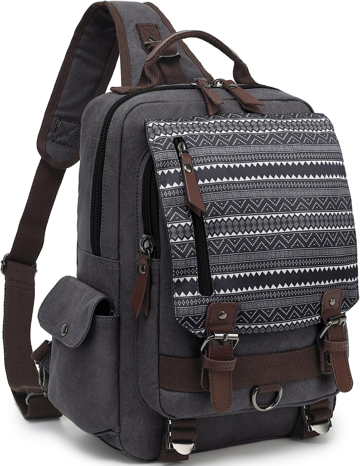 Leaper Retro Crossbody Bag Sling Bag Canvas Messenger Bag for Men Women Shoulder Bag Crossbody Handbags Satchel Travel Bag