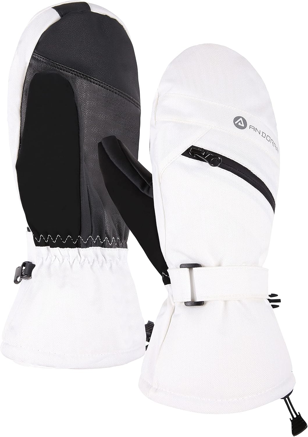 ANDORRA Women's Touchscreen Ski and Snowboarding Mitten with Diagonal Zippered