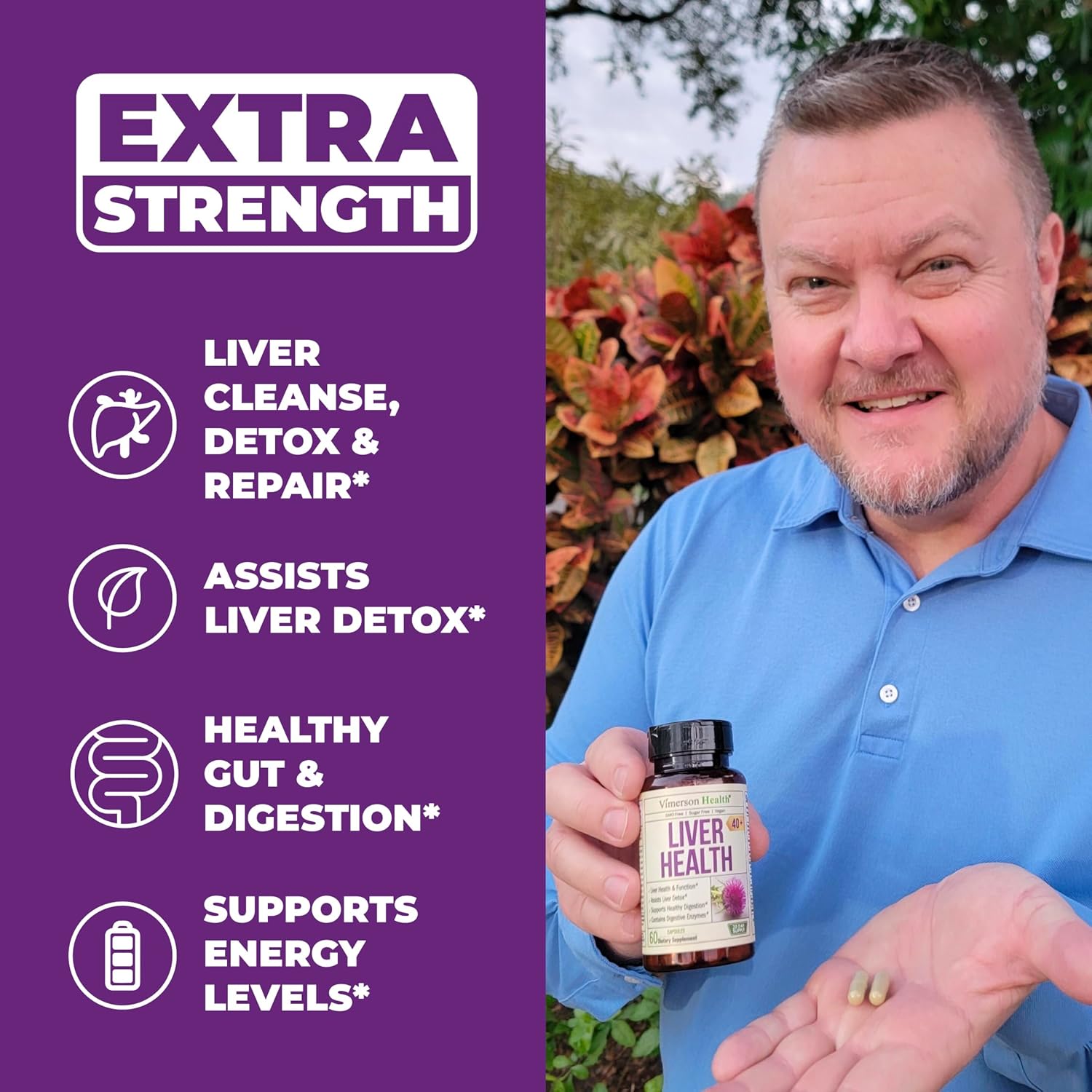 Vimerson Health Liver Cleanse Detox & Repair Milk Thistle Supplement & Multivitamin for Men - Complete Mens Multivitamins & Multiminerals with Vitamin A, C, D, E, B12, Zinc, and More Vitamins for Men