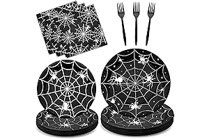Halloween Gothic Spider Web Party Plates Pack (96 Pieces)