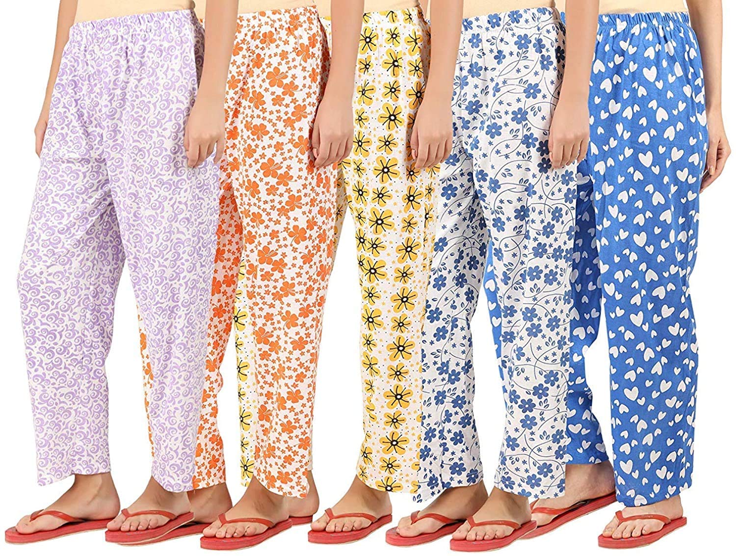 ladywillington Womens Track Pant Lower Fully Stretchable Free Size Cotton Printed Payjama/Lounge Wear –Soft Cotton Night Wear-Pyjama for Women(Pack of 5 Pcs),Prints May Vary (Assorted Pyjama),-picture-50