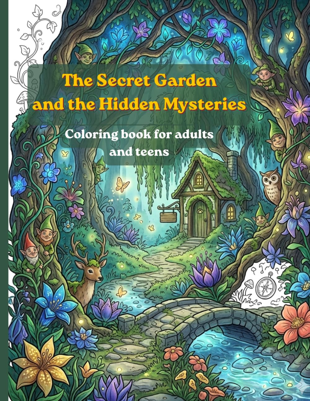 The Secret Garden and the Hidden Mysteries: Coloring book for adults and teen