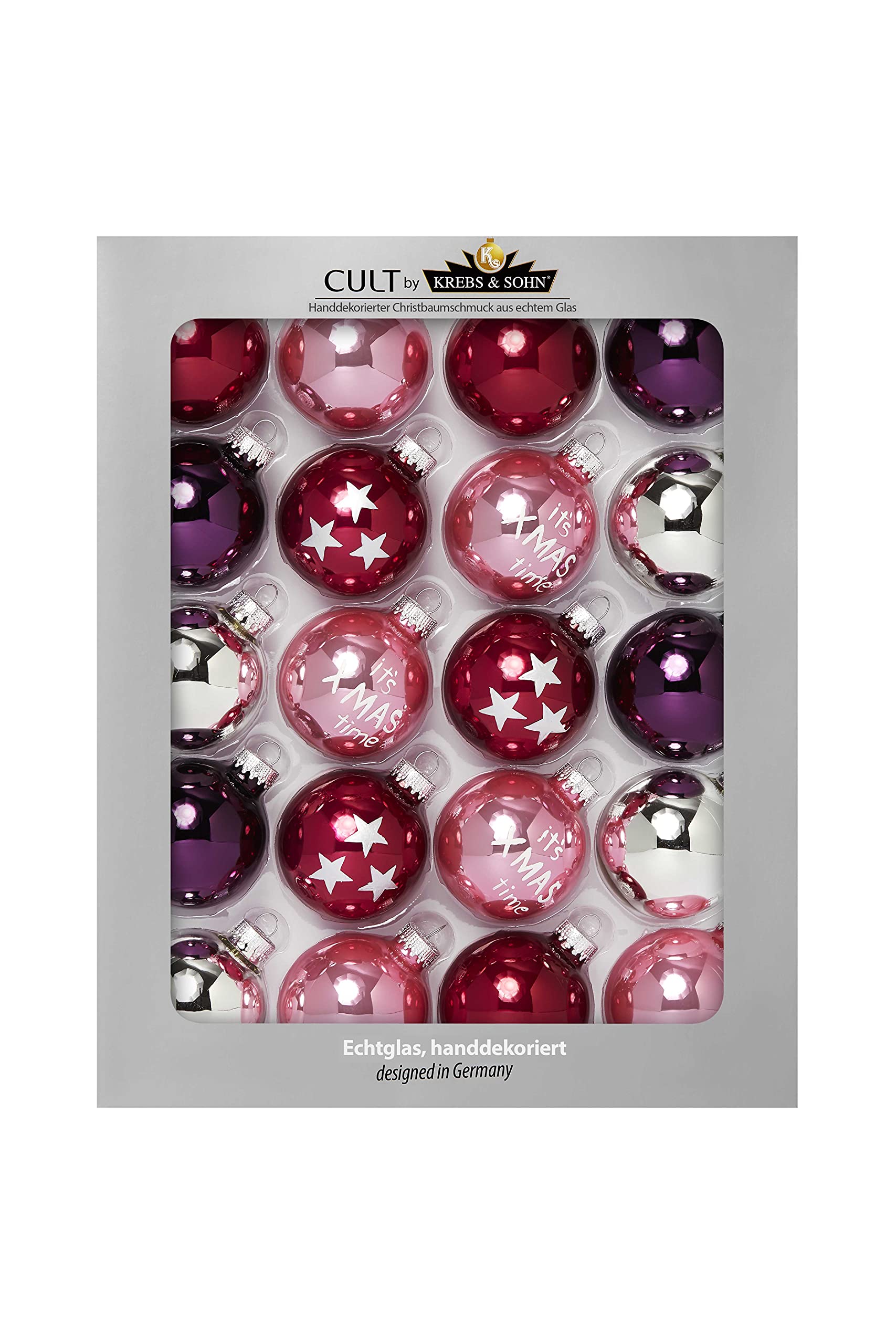 HEITMANN DECO 2.25" Glass Berry Christmas Tree Baubles