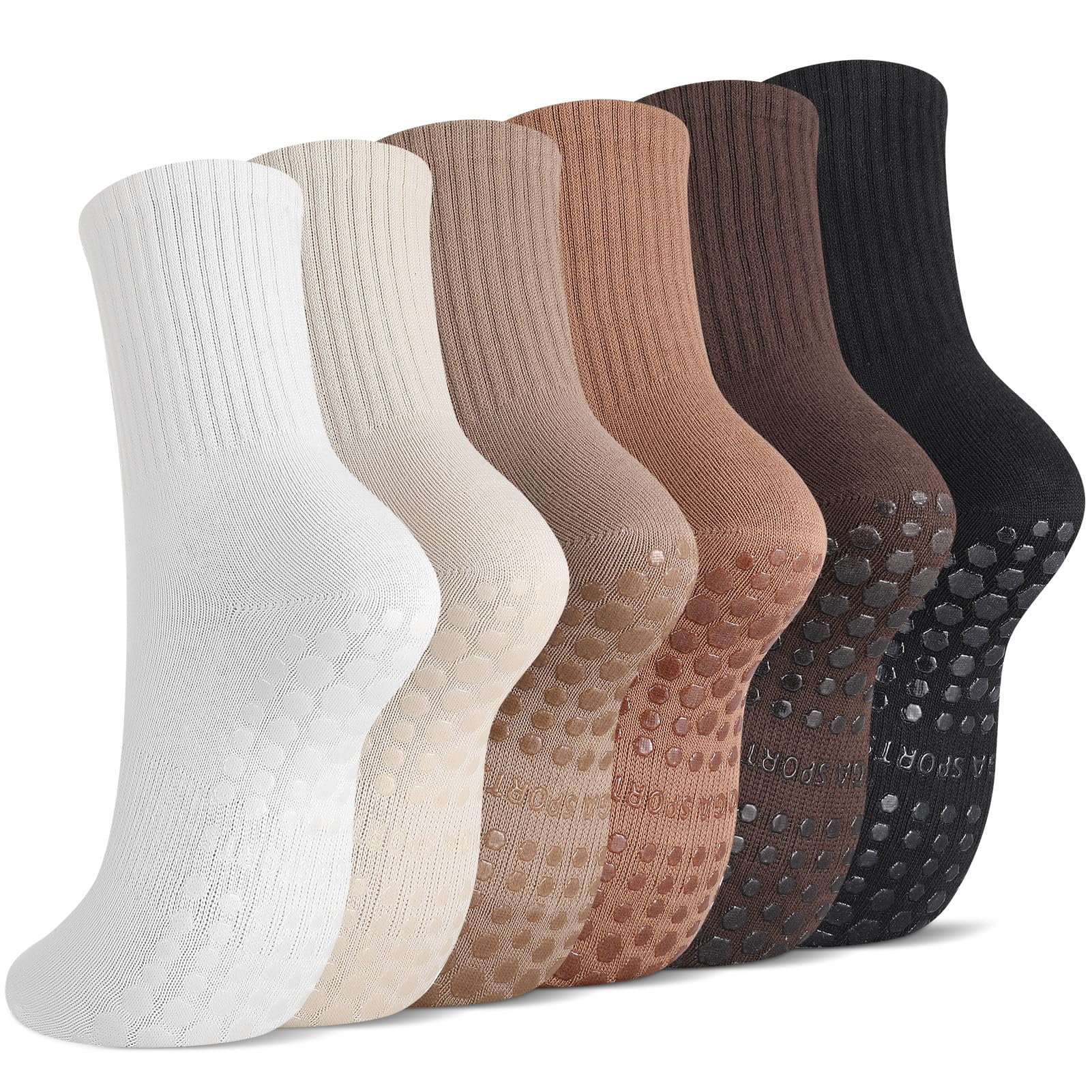 Jspupifip Cute Pilates Socks with Grips for Women Non Slip Grip Yoga Socks