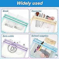 Vista 4 de Paquete de 15 bolsas de malla con cremallera, almacenamiento de bloques de construcción de rompecabezas de doble capa, bolsas de bloques de nailon