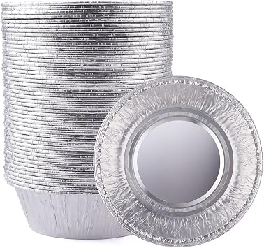 4 Inch Aluminum Foil Mini Pie Pans 50Pcs - Disposable Small Mini Pie Tins Pot Pie Tins For Bakeries, Cafes, Restaurants - Durable Mini Tart Pans for Pie, Fruit Tarts, Quiche 50, 4 Inch