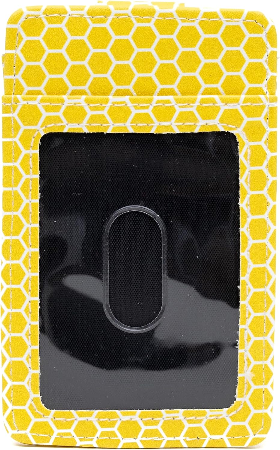 Buckle-Down Disney Vegan Leather Wallet, ID Card Holder, Winnie the Pooh Hunny Pot Honeycomb Yellow White, 3.0" x 5.0" - Image 2