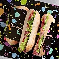 Vista 5 de Whaline 100 piezas de papel encerado de neón para donas, hojas de papel encerado seco, impermeables, a prueba de aceite, forros de pícnic