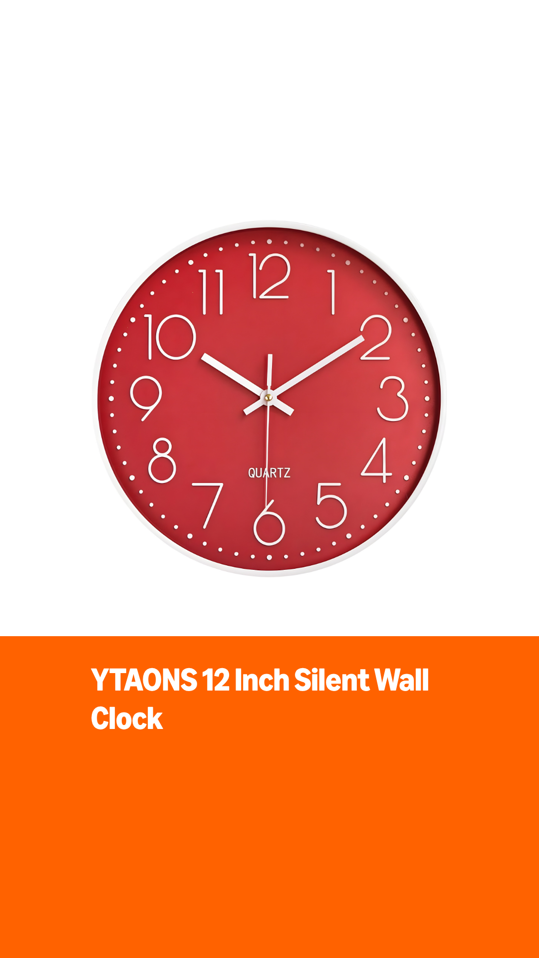 Amazon.com: YTAONS 12 in Wall Clock Non-Ticking Quartz Silent