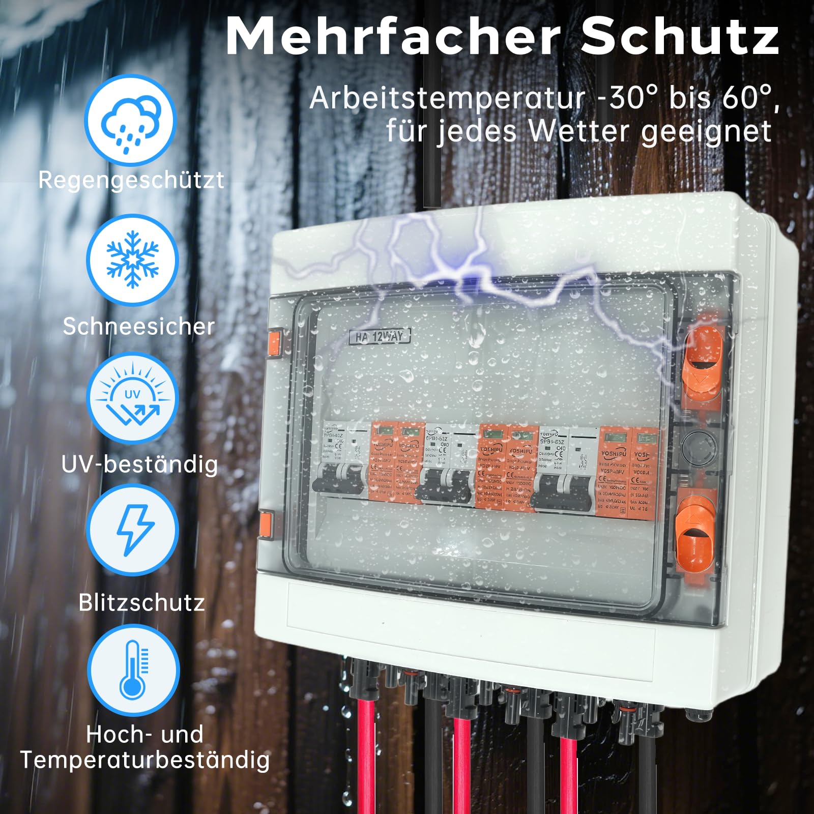 Überspannungsschutz PV DC 1000V, DC Trennschalter PV Anlage 2P 32A und