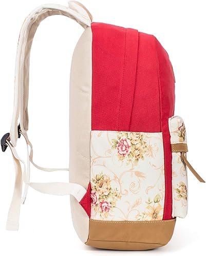 Miniatura 5 de Leaper - Mochila de lona a la moda para la escuela uso diario Rojo8891 BP-1169