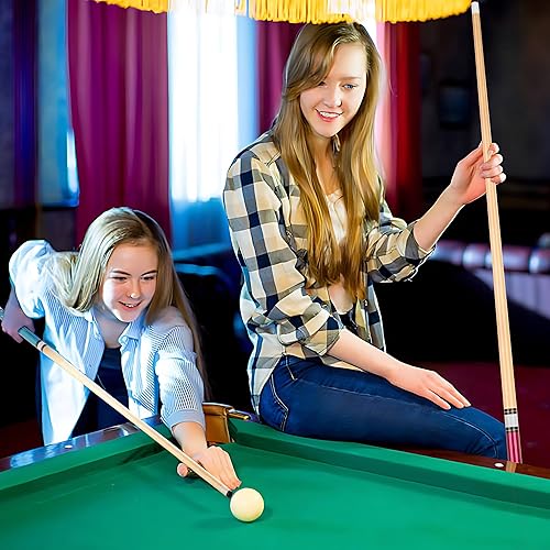 Miniatura 6 de Tacos de piscina de 58 pulgadas con punta de cuero de fibra de 0.512 in, 4 colores para principiantes, comerciales y entretenimiento en el hogar