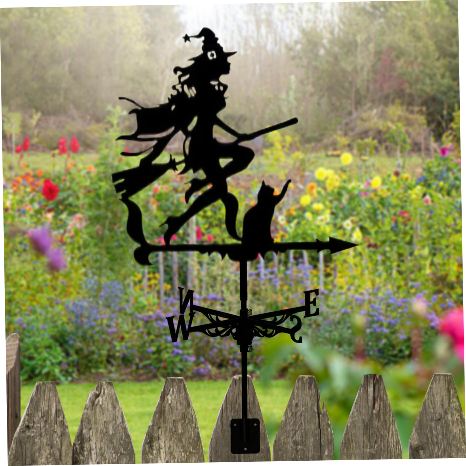 Witch Weathervanes, 55 cm/21.7 Pulgadas Vane del Clima de Bruja de Metal para el Techo, indicador de dirección del Viento Retro del Techo, Escultura al Aire Libre para Decoraciones de jardín de Patio