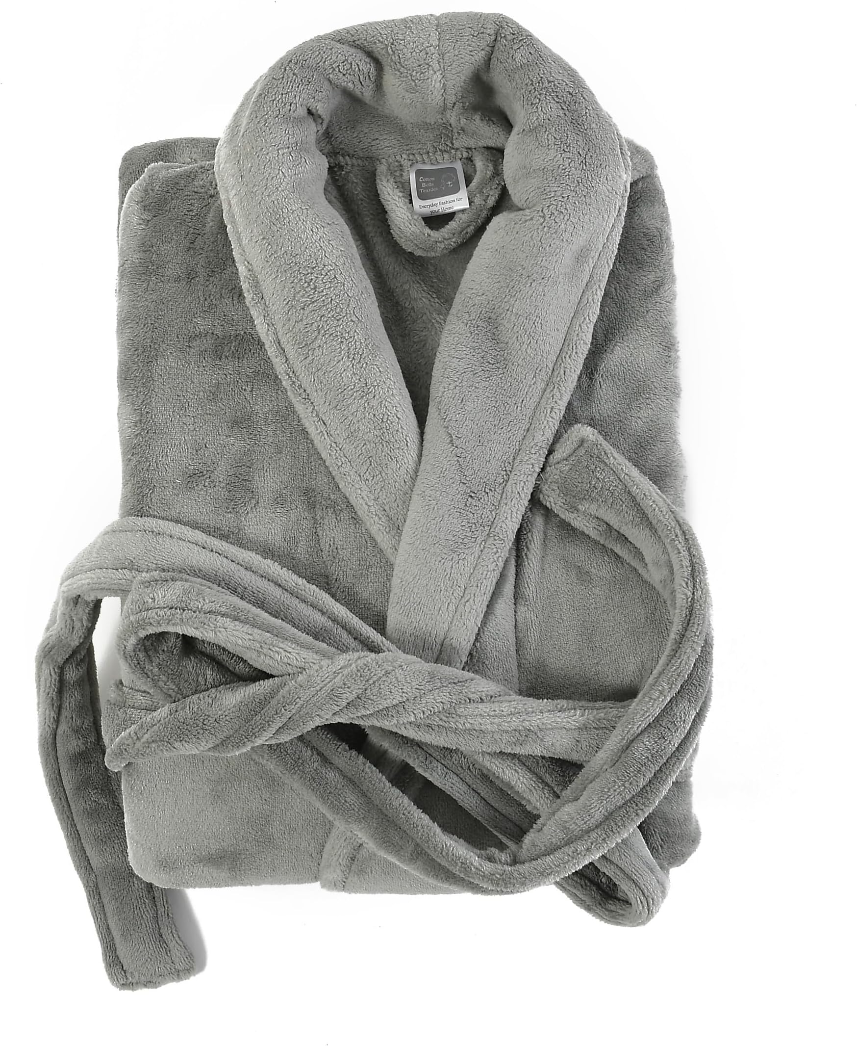 - Cotton Bolls Textiles Luxury Plush Microfiber Bath Robe for Women & Men, Shawl Collar Style Bathrobe with Long Sleeves Super Soft Highly Absorbent Fabric