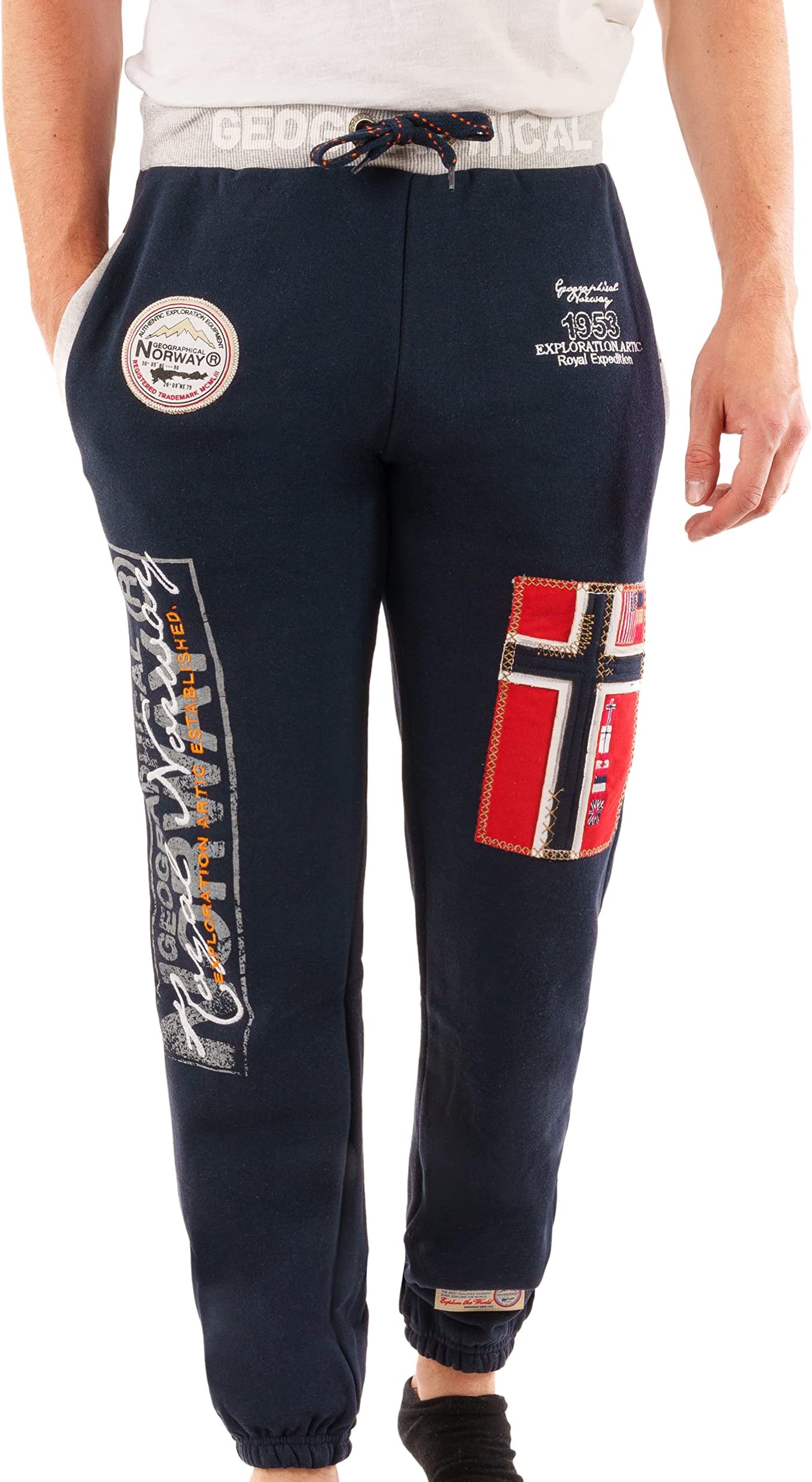 Geographical NorwayMyer Men Distribrands - Printed Jogging Pants Casual Style - Quality Sportswear Comfortable Soft - Men's Casual Cotton Track Suit