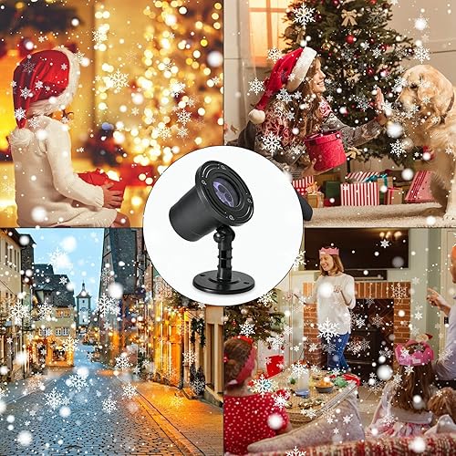 Miniatura 6 de Proyector de copo de nieve de Navidad para exteriores, luces de copo de nieve, luces de proyección de nieve para interiores para Navidad,