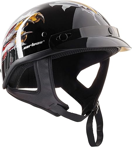 Miniatura 3 de Cartman Cruiser Scooter Casco de media cara para motocicleta, gráficos patrióticos de Eagle USA, aprobado por DOT para bicicleta, scooter, ATV, UTV,