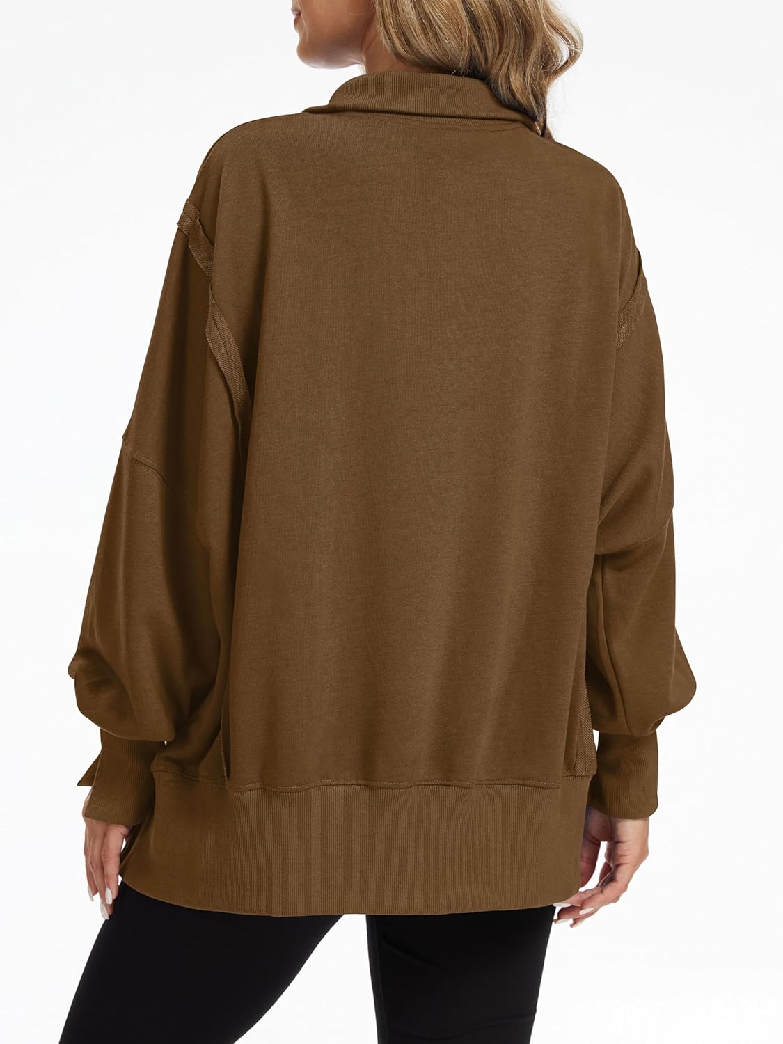 RUBZOOF Oversized Sweatshirt for Women Trendy Button Henley Neck Pullover Long Sleeve Tops Casual Fall Clothes XS-XL - Image 6