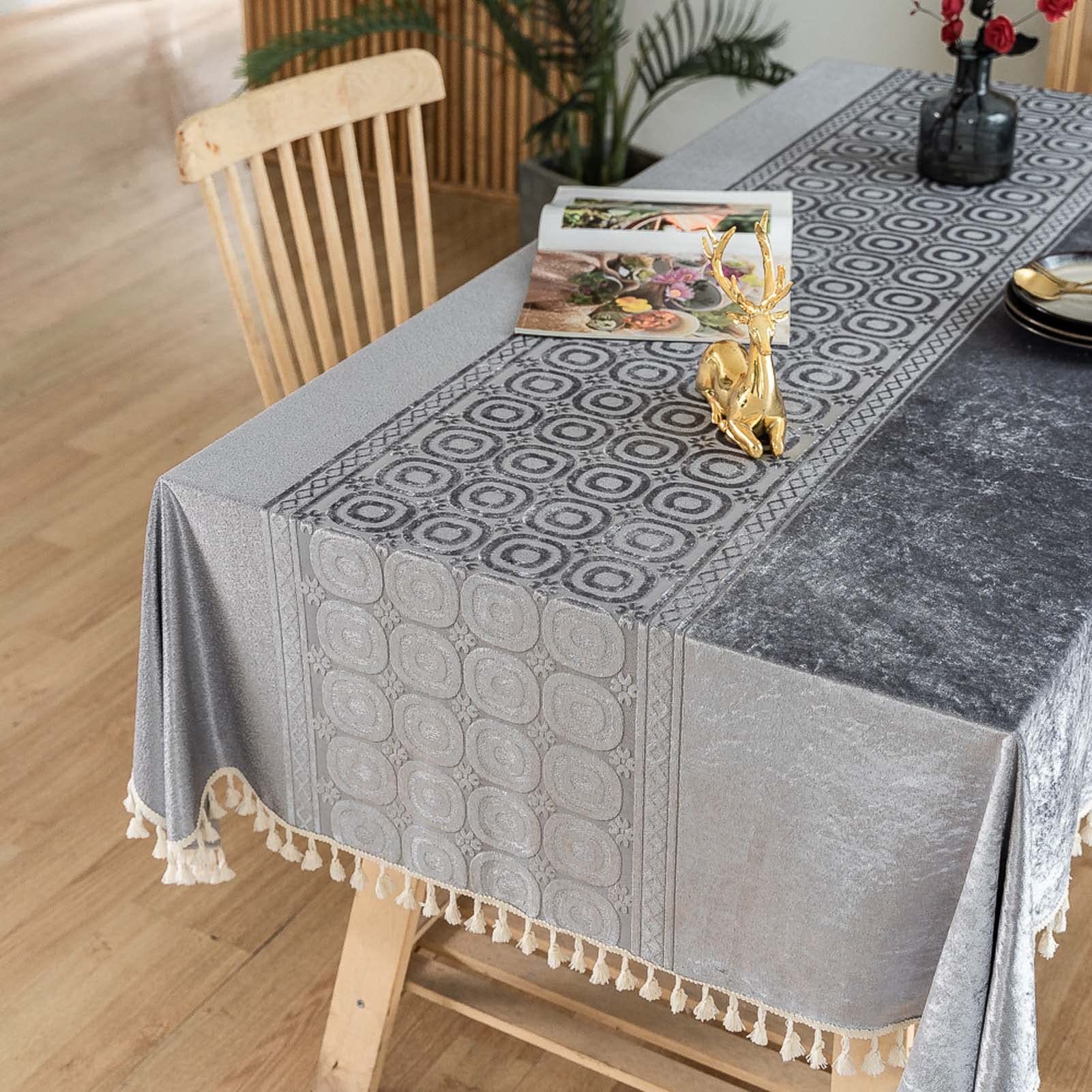 Obrus kuchenny, Obrus ​​z bawełnianego lnu, który można prać(M,140x240cm)
