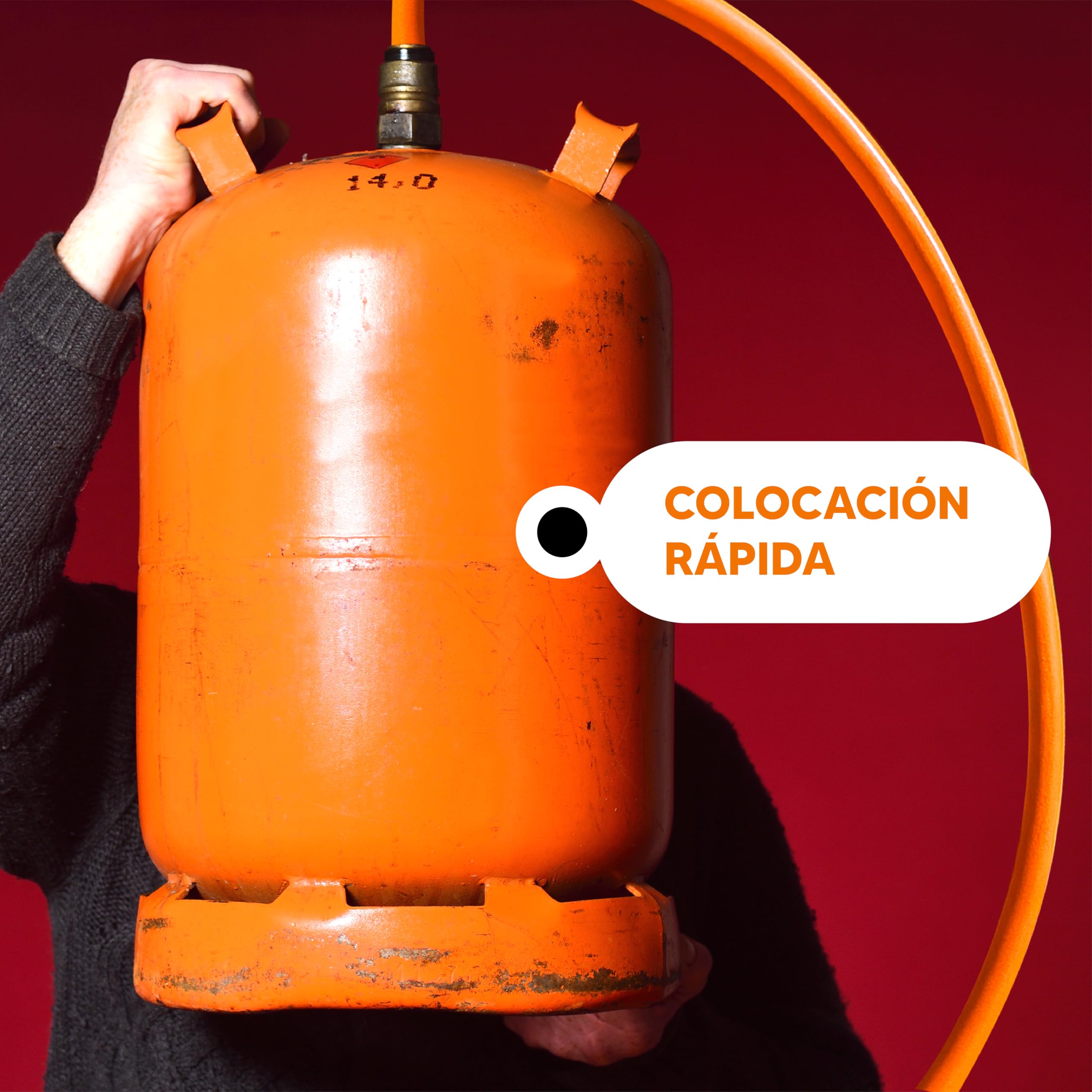 REPORSHOP Tuyau en caoutchouc butane homologué 1,5 m pour butane et propane, haute résistance et sécurité, avec date de fabrication et expiration, installation domestique ou commerciale