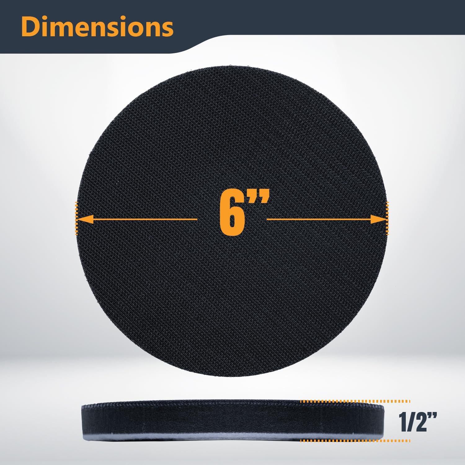 POWERTEC 6 Inch Foam Interface Pad, 4PK, Hook and Loop Backing Pad for 6 Inch Orbital Sander – High-Density PU Cushion Replacement Foam Pads for Contour Sanding & Dust Extraction (46902)