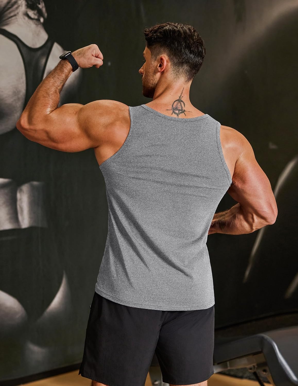 COOFANDY Mens Cotton Tank Tops Workout Summer Sleeveless Muscle Gym Shirts Athletic Beach Tee Shirt Pack - Image 3