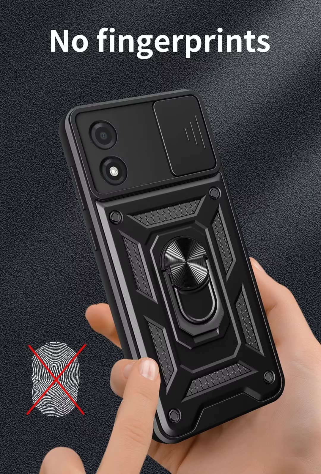 Custodia Armor COMAKU Per Motorola Moto E13 4G – TPU+PC Antiurdo Con Anello Supporto E Copriobiettivo (Blu)