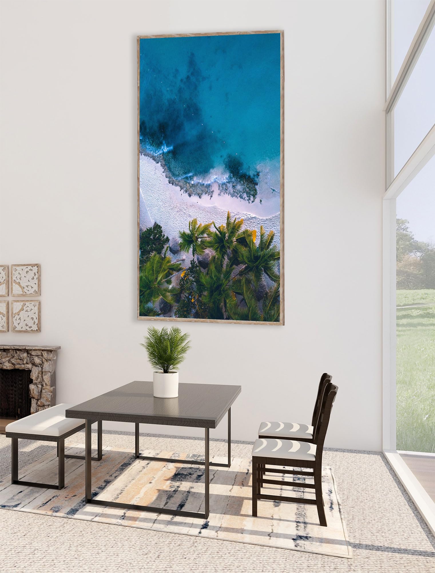 Instarry 5D Diamond Painting Kit Foresta Della Spiaggia dell'Oceano Decorazione per Casa e Pareti 120x60 cm