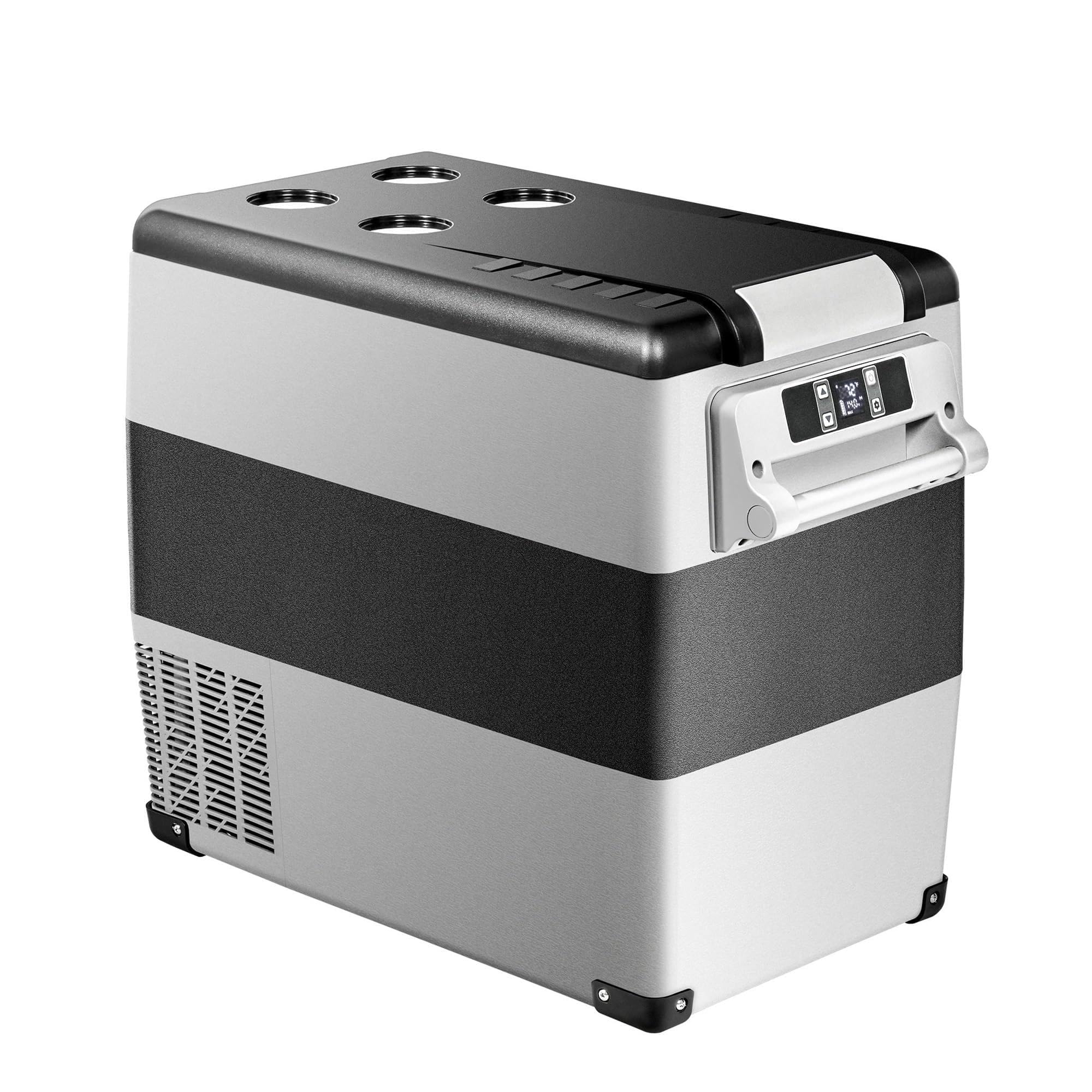 Refrigerador portátil for Coche de 55 litros, 12/24 V CC, con compresor y Control por aplicación de Doble Zona, Ideal for Camping, Viajes y Camiones.(55L)