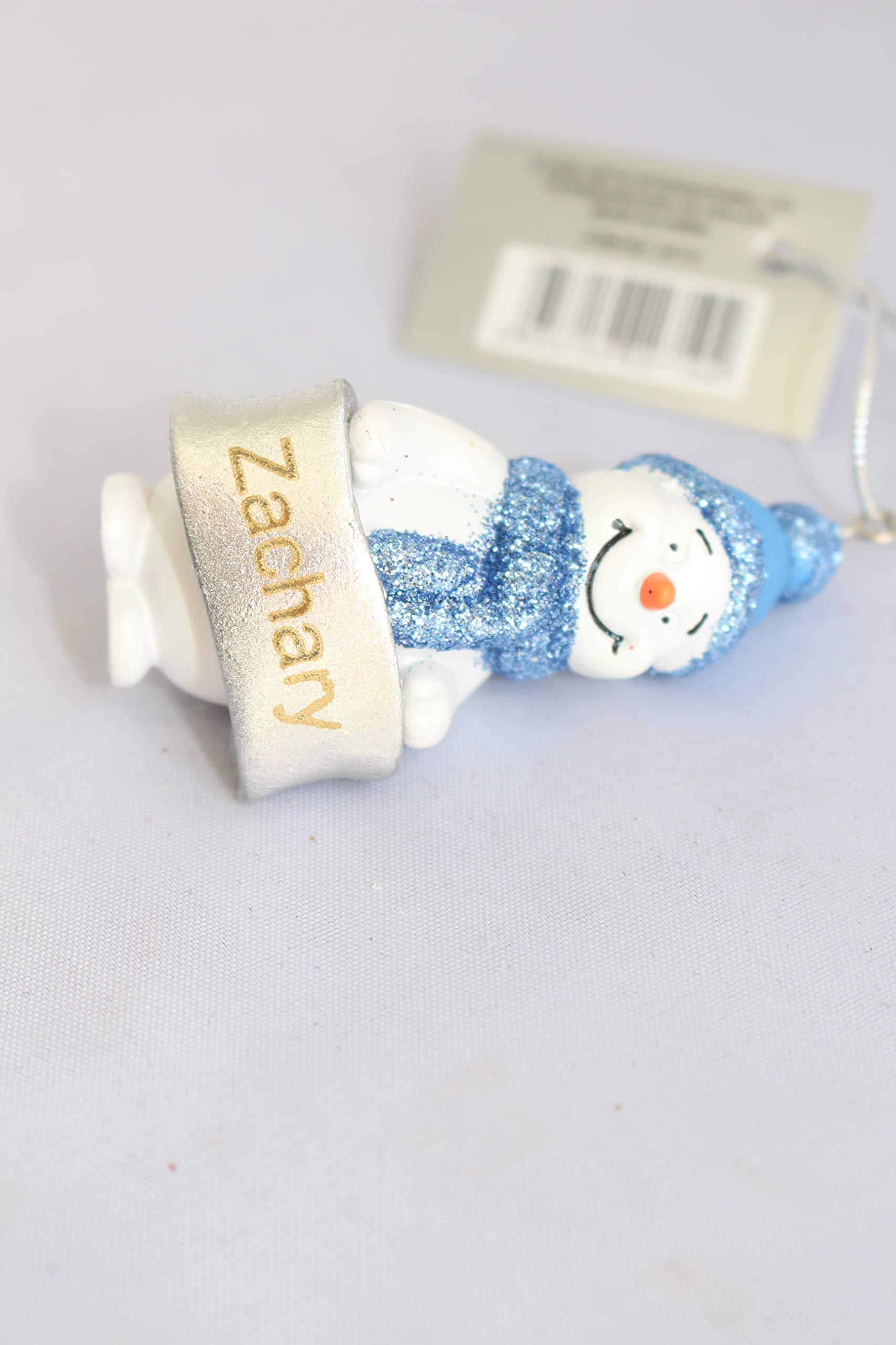 Suki Cute Blue Snowman Bauble Hanging Decoration Ornament with laser engraved name - personalised