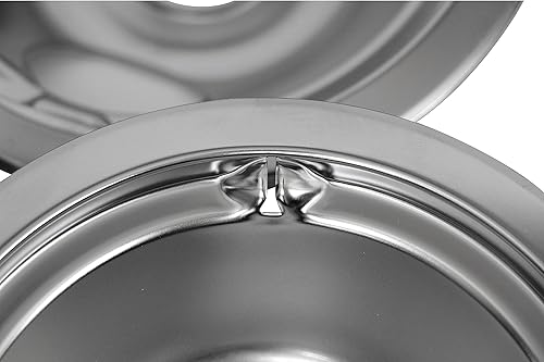 Miniatura 3 de Kitchen Basics 101: Fabricado en los Estados Unidos, paquete de 4 (2) cuencos de goteo de 6 pulgadas y (2) de 8 pulgadas de cromo de repuesto