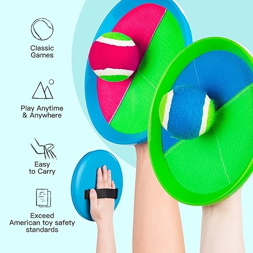 Miniatura 48 de EVERICH - Juego de pelota de lanzamiento y captura mejorado, juegos al aire libre para niños, juguetes al aire libre, juegos de patio, juguetes