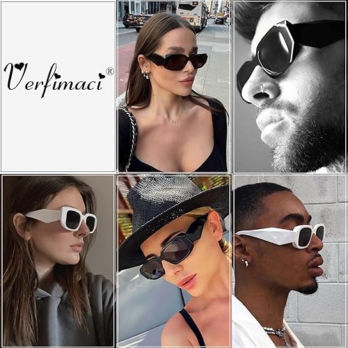 Miniatura 2 de Verfimaci Gafas de sol rectangulares de moda para mujer y hombre, gafas de sol cuadradas