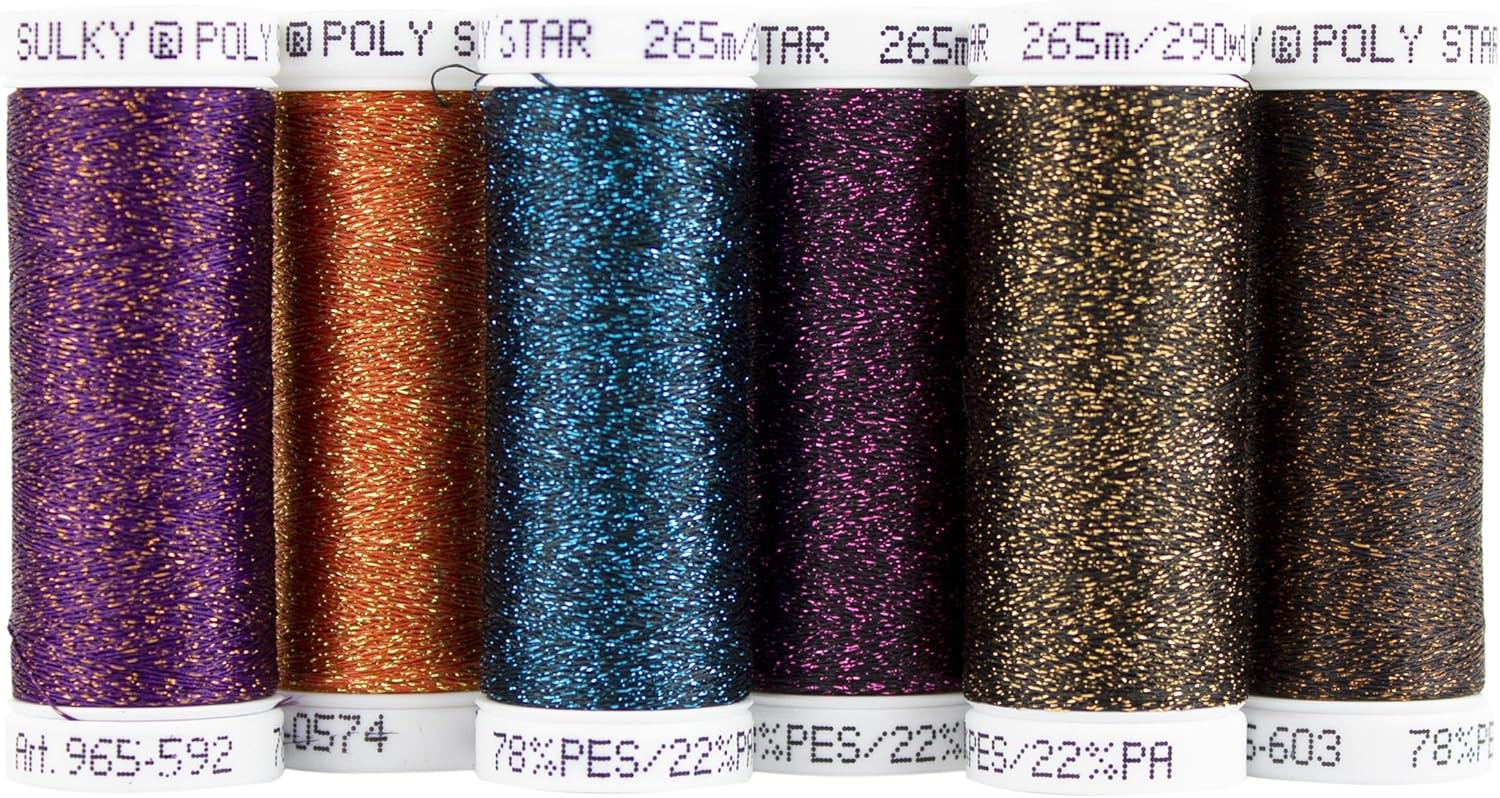 SULKY OF AMERICA Haunting Halloween Assortment Sulky 30wt Poly Sparkle Thread 6/Pkg